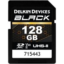 Delkin 128GB Black UHS-II V60 SDXC Memory Card